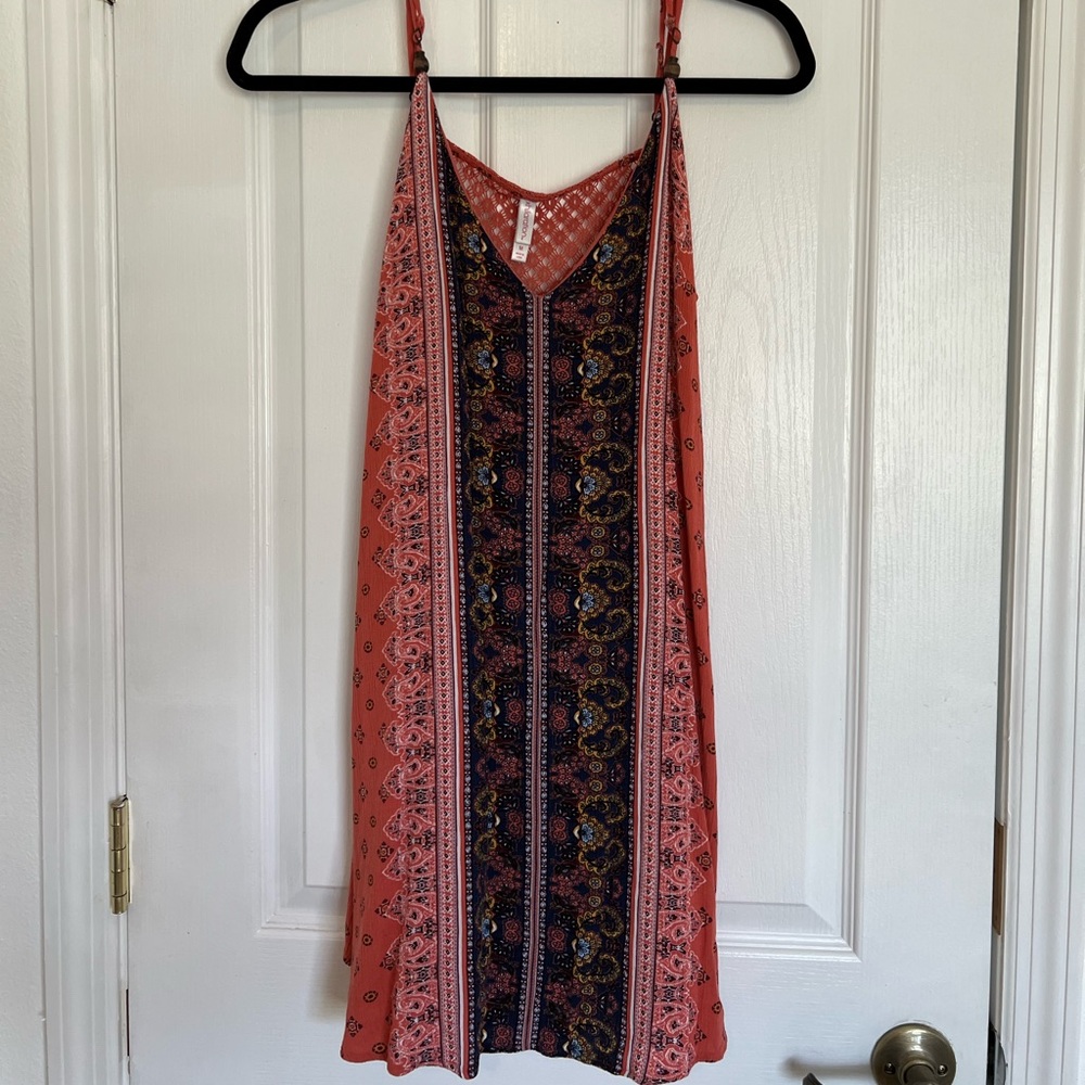 Boho peach Short Dress